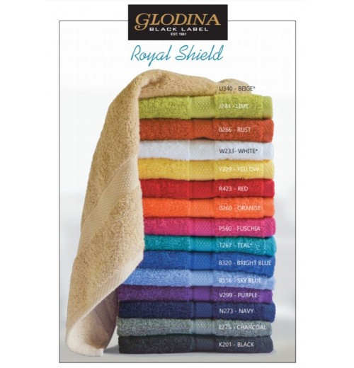 Glodina Royal Shield Bath Sheets 85x150cm  range