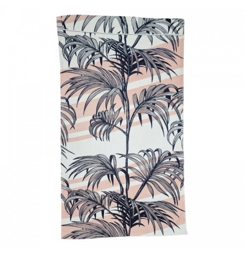 Pink Palm Cotton Beach Towel