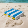 PREMIUM Cabana Hotel Stripe Velour Beach Towel