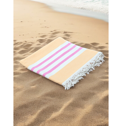 Sun Kissed Cotton Hammam Beach Towel with Tassels