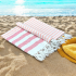 Coral - Cotton Hammam Beach Towel with reversible Toweling