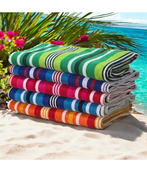 Stripe Cotton Velour Beach Towels